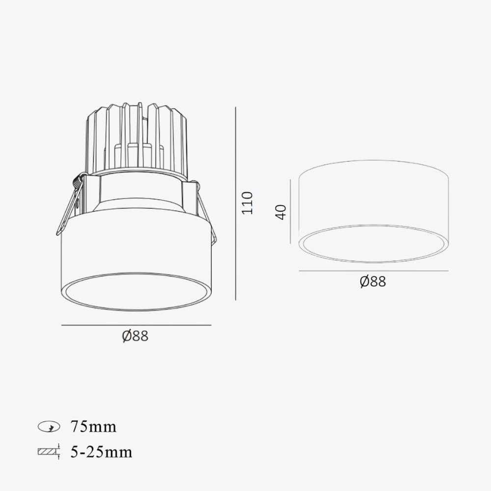 Surface Mounted Fuoco Out Round