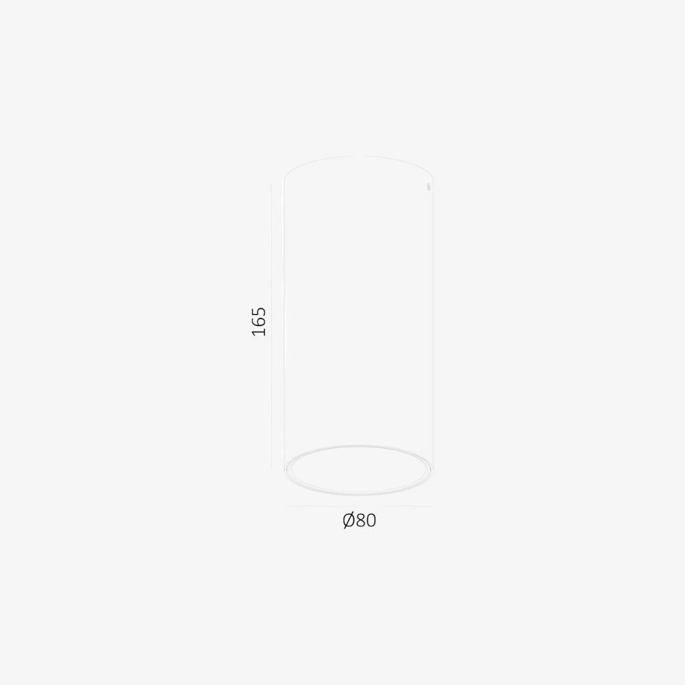 Surface Mounted Fuoco Round Surface Fixed