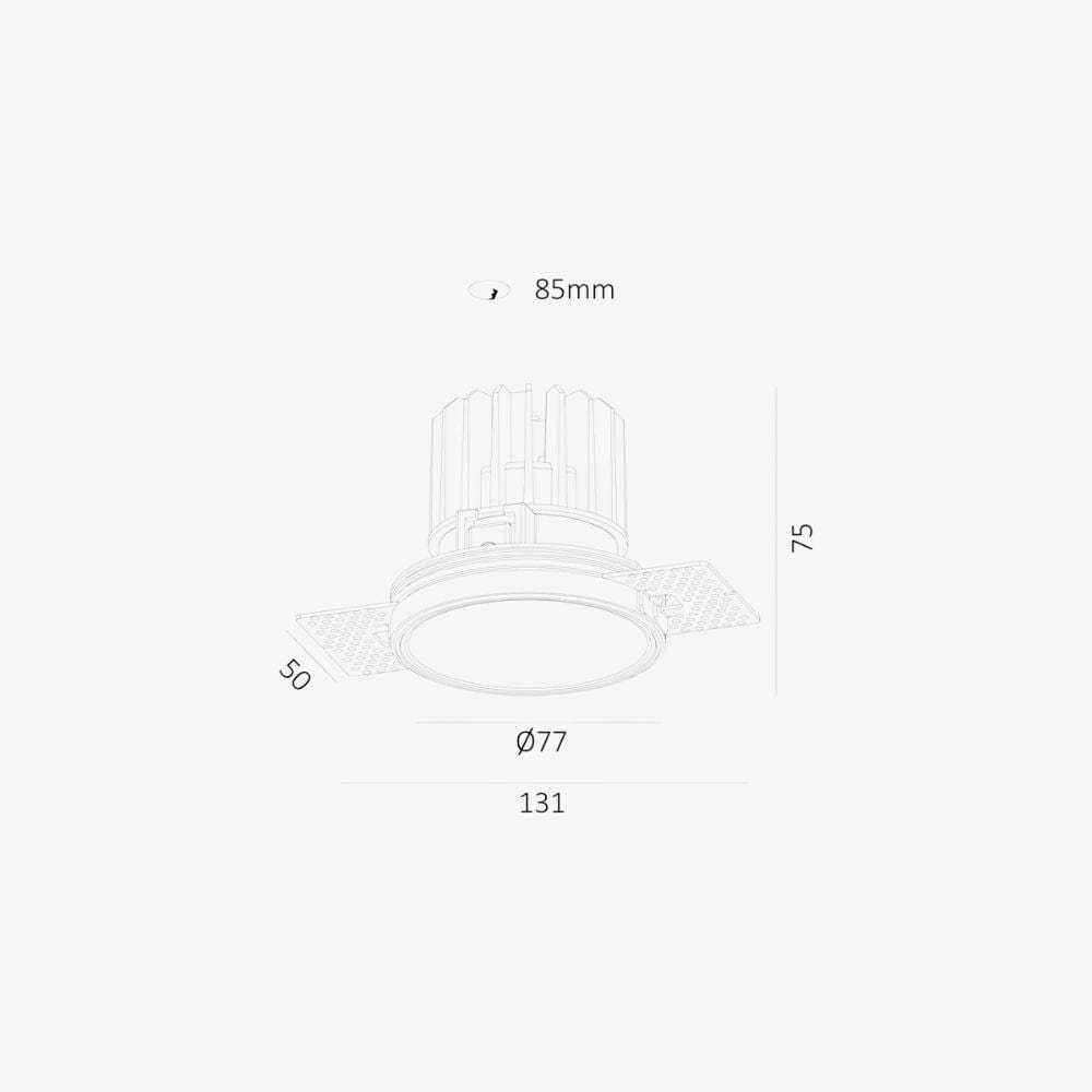 Surface Mounted Fuoco Round Trimless Fixed