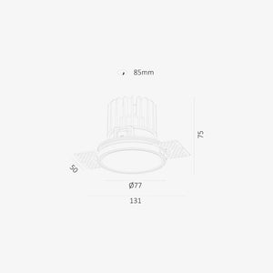 Surface Mounted Fuoco Round Trimless Fixed