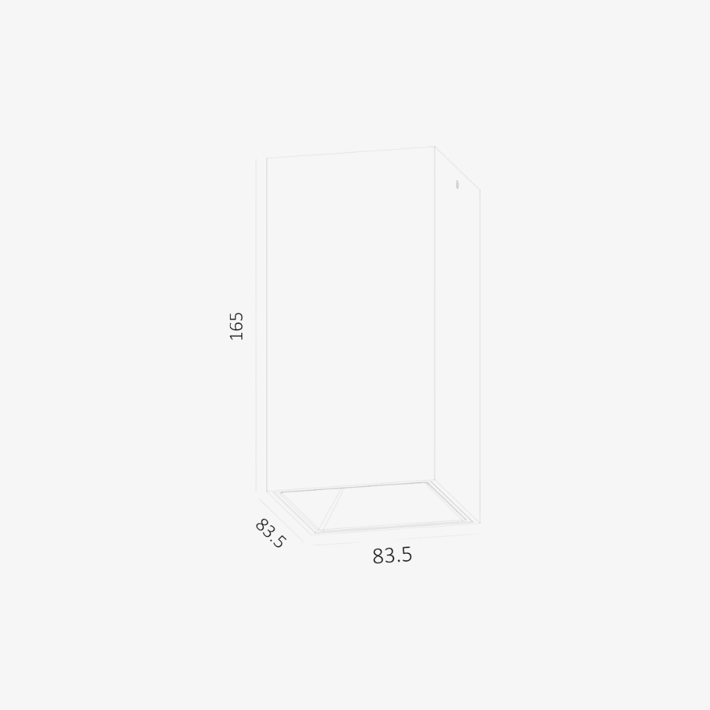 Surface Mounted Fuoco Square Surface Fixed