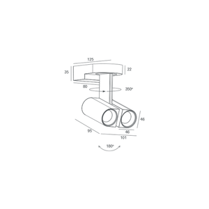 Bar & Spot Fusi 46 Spot Duo Surface Mounted