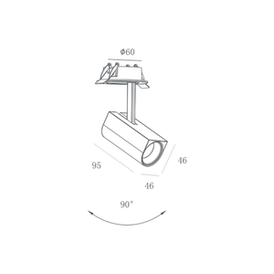 Bar & Spot Fusi 46 Spot Uno Semi-Recessed