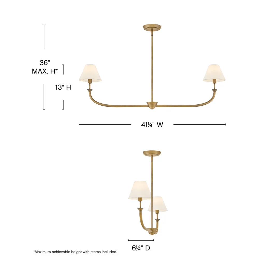 Linear Pendant Greta 2-Light Linear Pendant