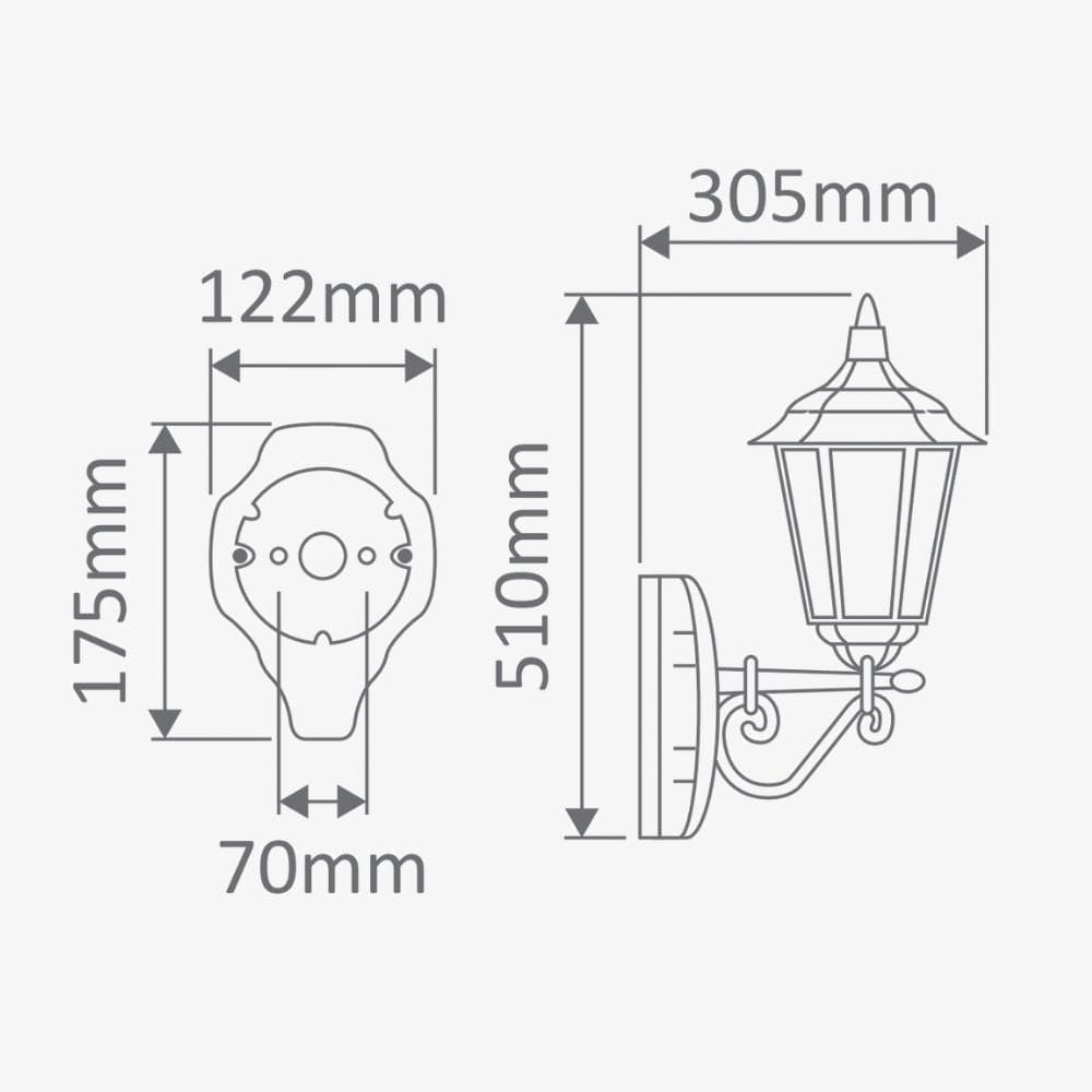 Exterior Wall Light GT-131 Chester Upward Wall Light