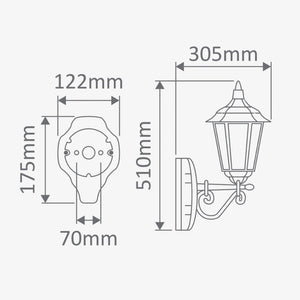 Exterior Wall Light GT-131 Chester Upward Wall Light