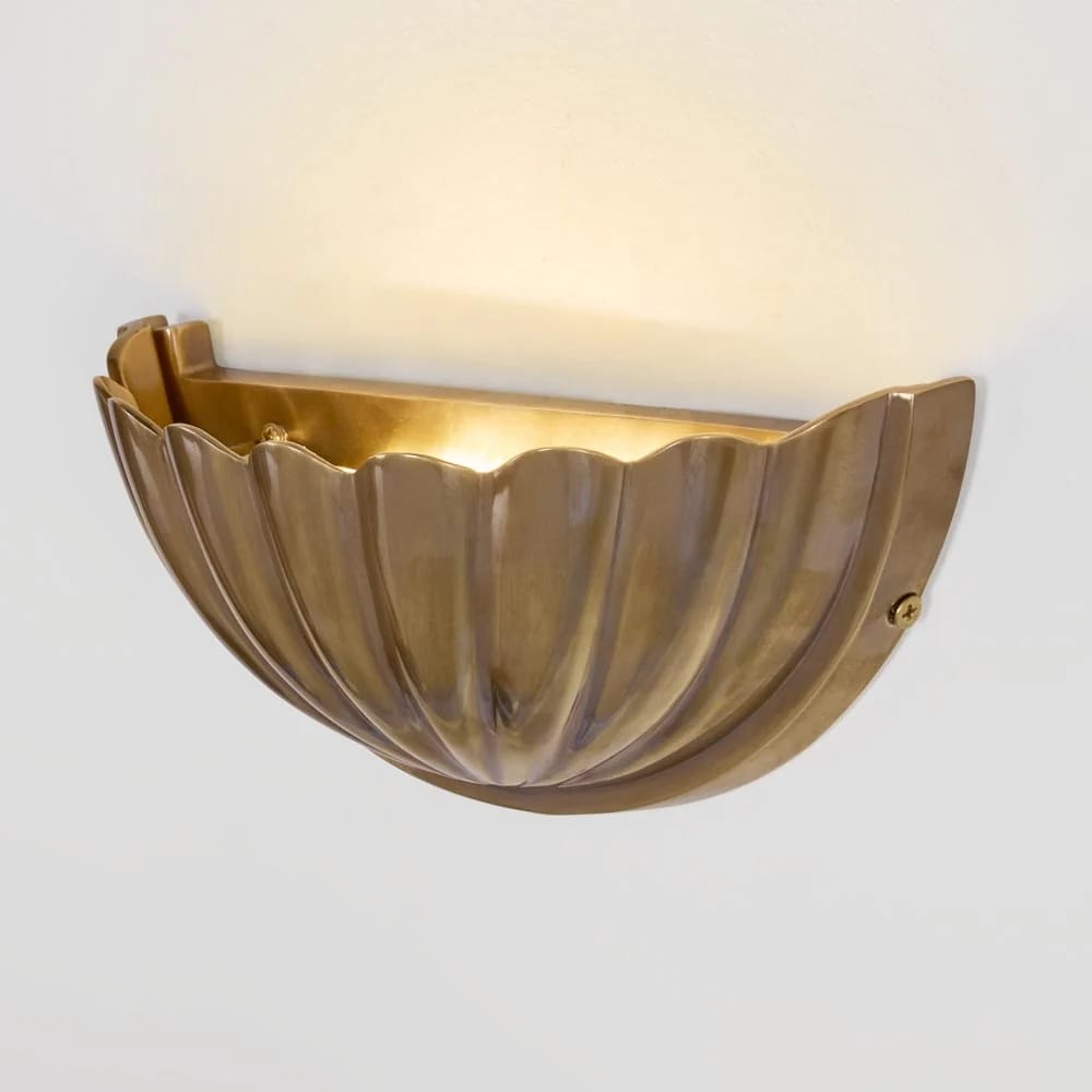 Interior Wall Light / Sconce Half Moon Shell Shade Wall Light