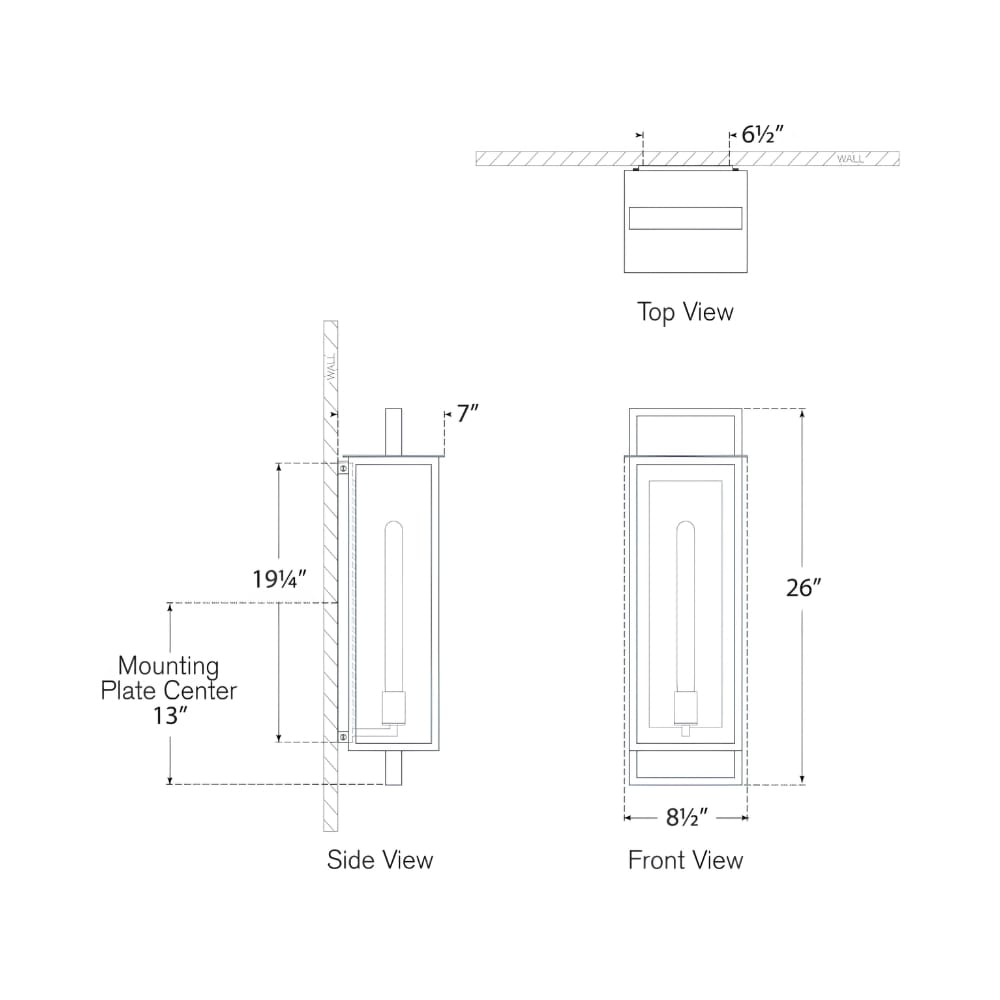 Exterior Wall Light Halle Large Narrow Wall Lantern