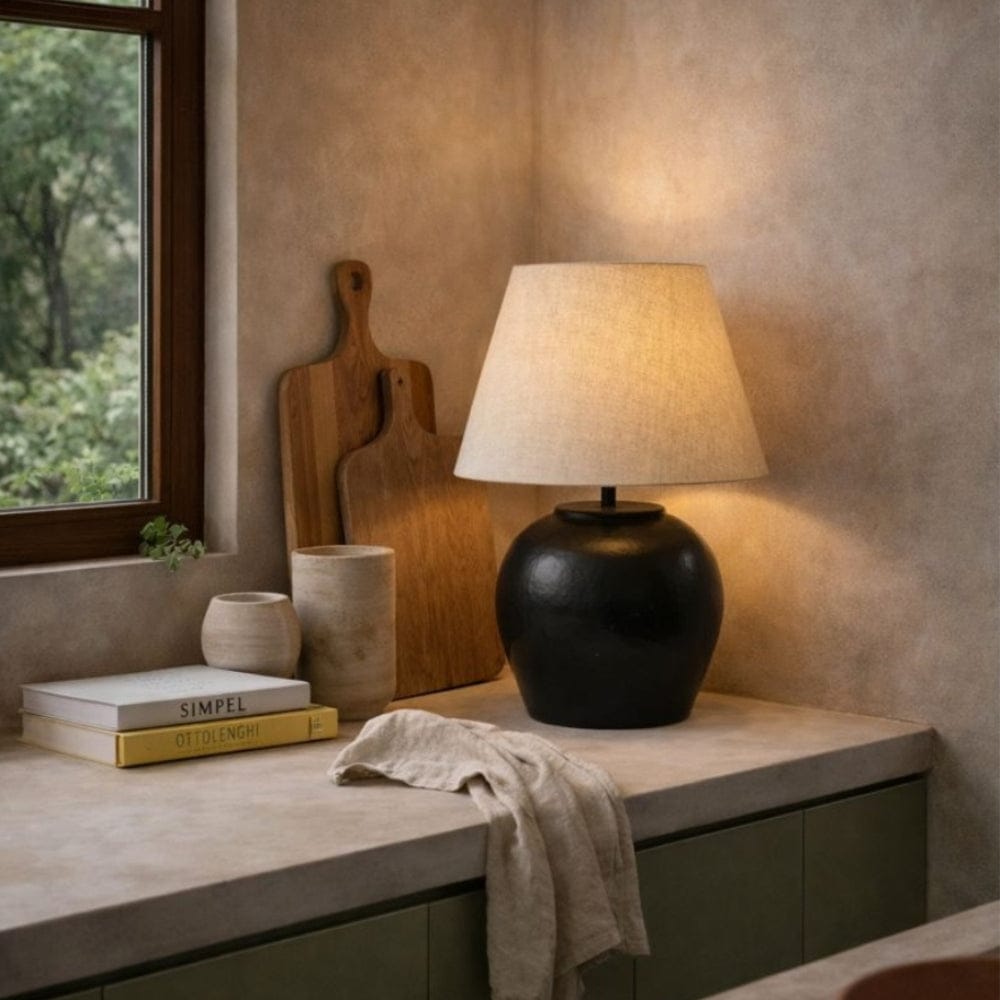 Table Lamps Hammered Antique Brown Lampbase - Base Only