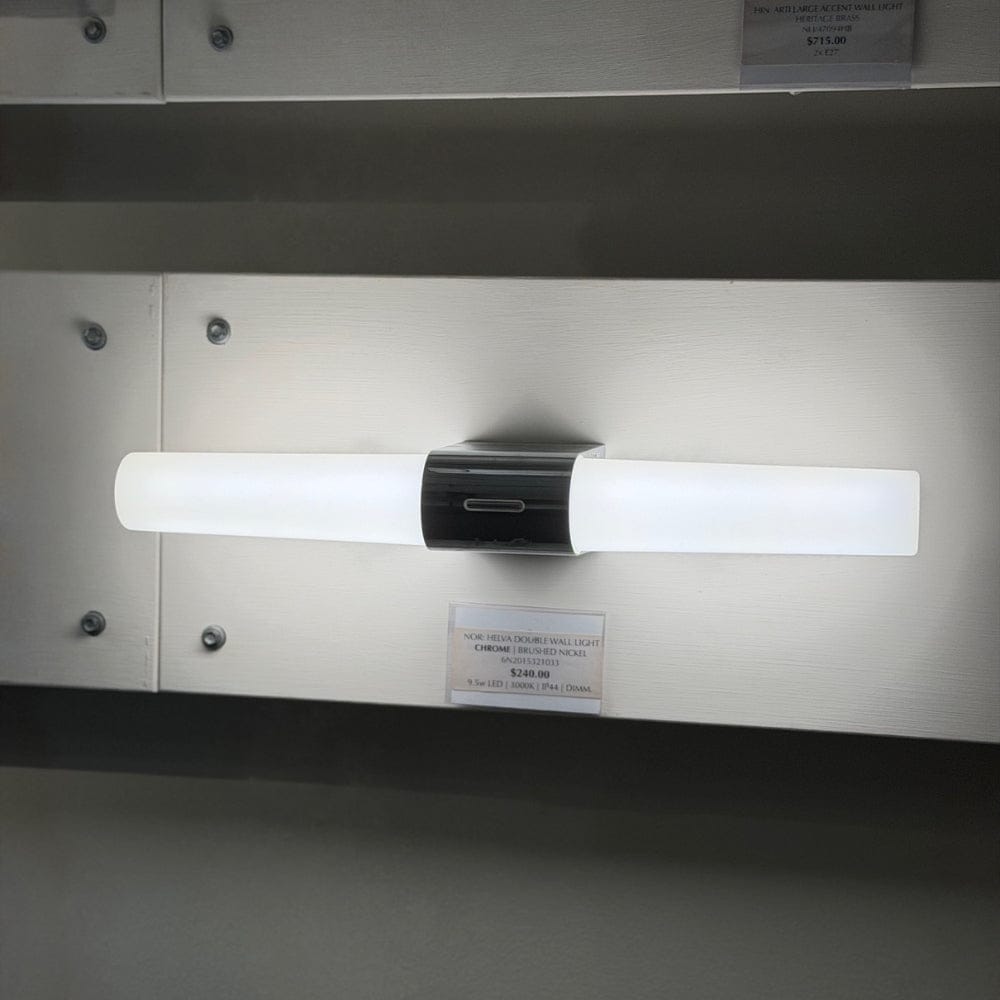 Vanity Helva Double vanity Light - Brushed Chrome - CLEARANCE (Ex-display)