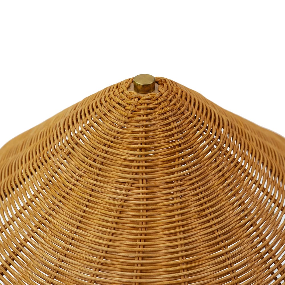 Table Lamps Hikari Marble Table Lamp with Rattan Shade
