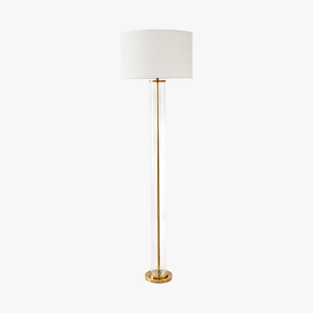 Brass glass floor deals lamp