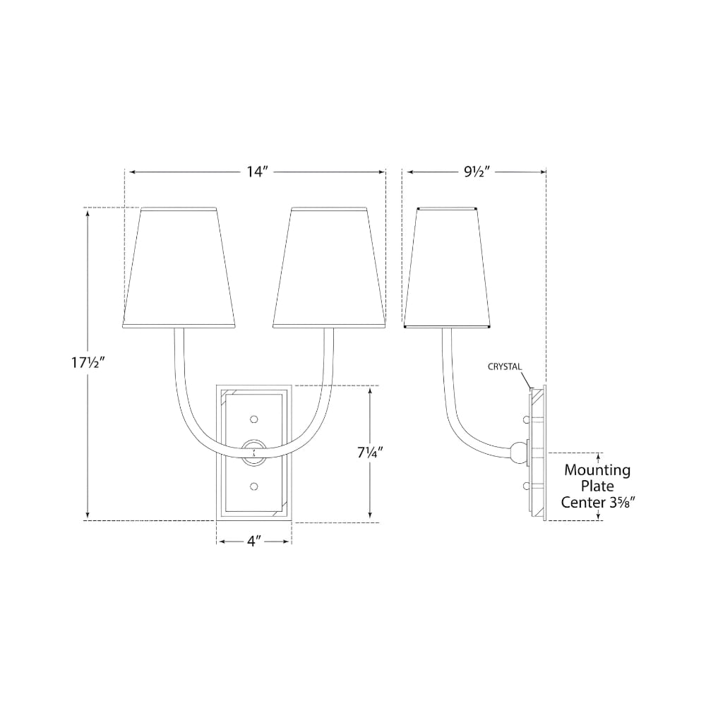 Interior Wall Light / Sconce Hulton Double Sconce