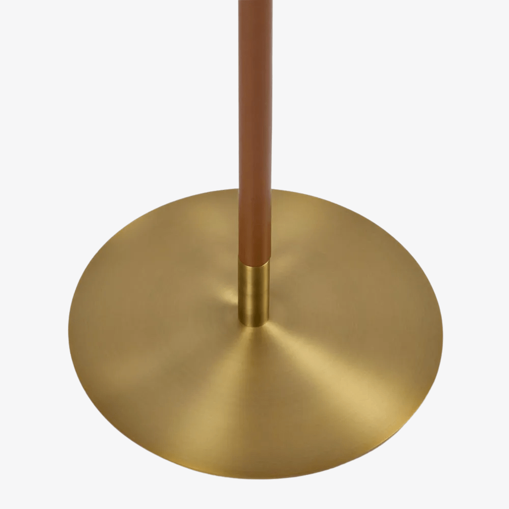 Floor Lamps Huntley Leather & Brass Floor Lamp & Linen Shade