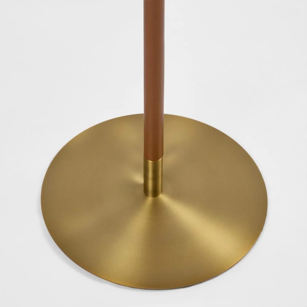 Floor Lamps Huntley Leather & Brass Floor Lamp & Linen Shade