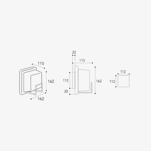 Exterior Wall Light Ice Cubic Square | Style 3407