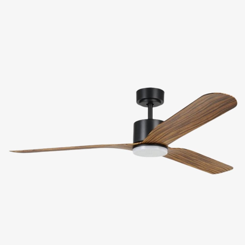 With Light Iluka Ceiling Fan Black & Rustic Timer with Light