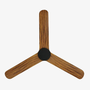 Without Light Iluka Ceiling Fan Black with Rustic Timber Blades