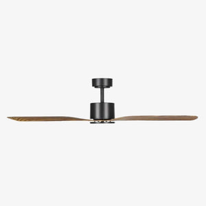 Without Light Iluka Ceiling Fan Black with Rustic Timber Blades