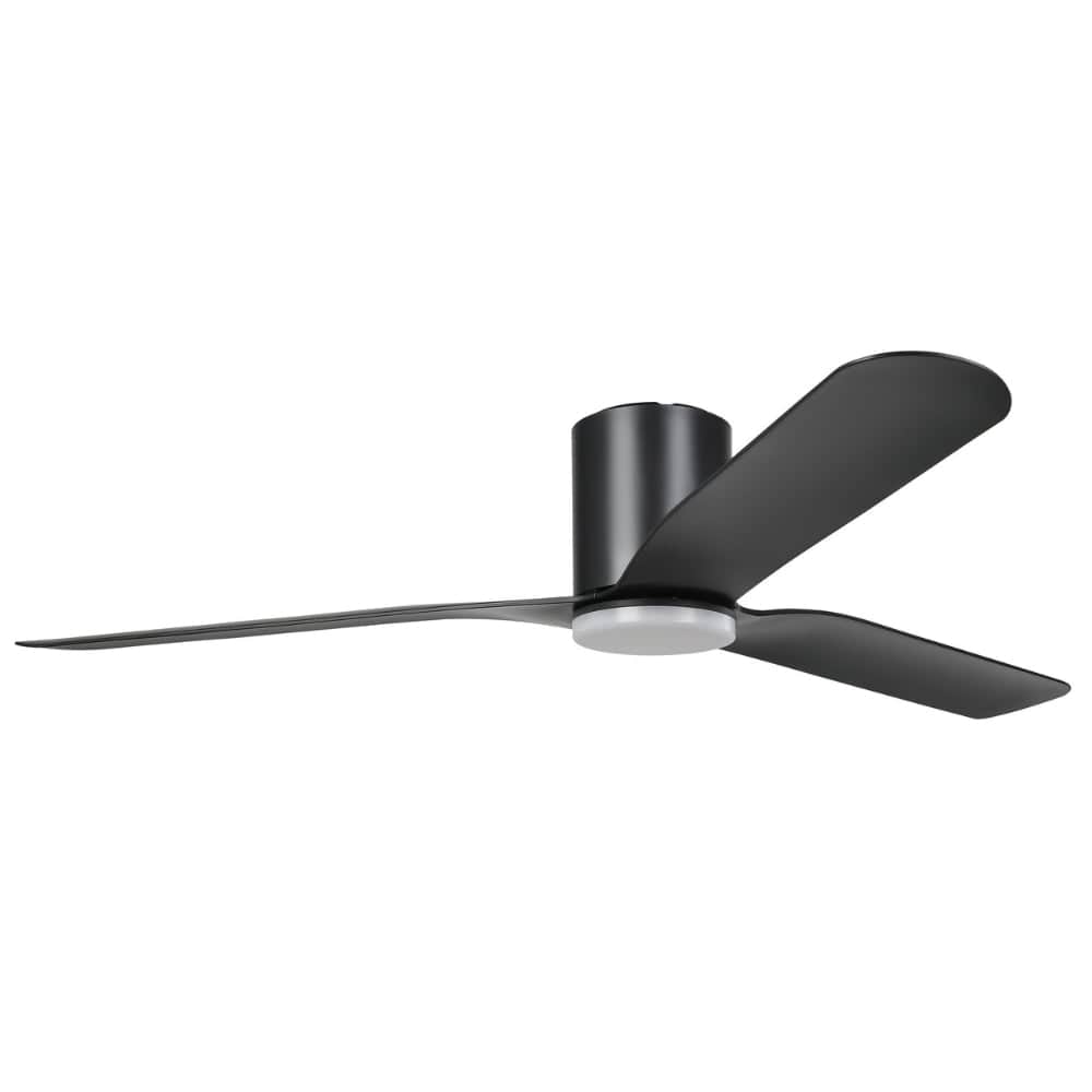 With Light Iluka Hugger Ceiling Fan Matte Black with Light