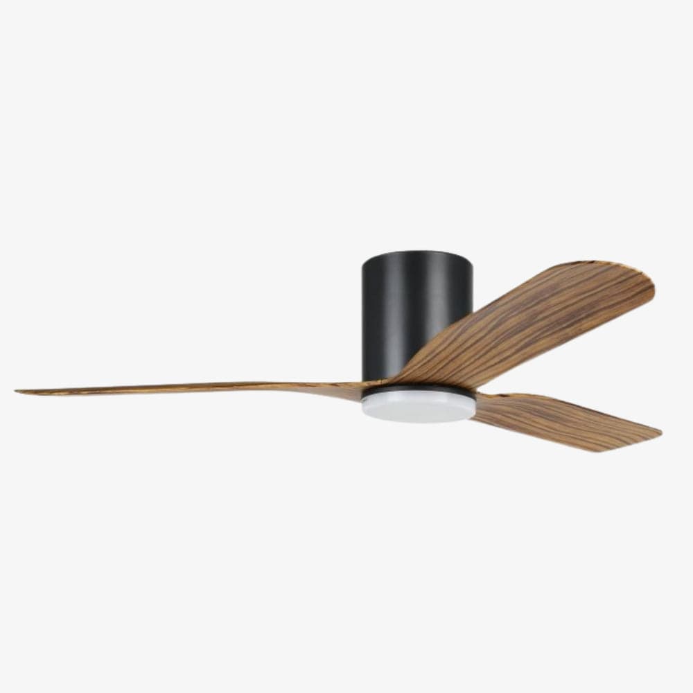 With Light Iluka Hugger Ceiling Fan Rustic Timber with Light