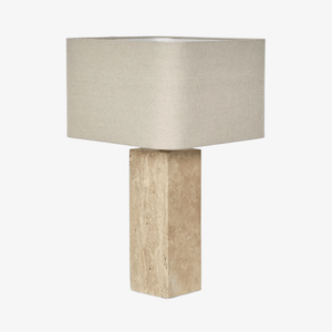 Table Lamps Imperial Travertine Table Lamp with Natural Linen Shade