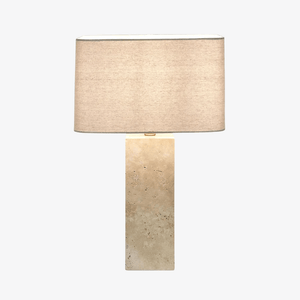 Table Lamps Imperial Travertine Table Lamp with Natural Linen Shade