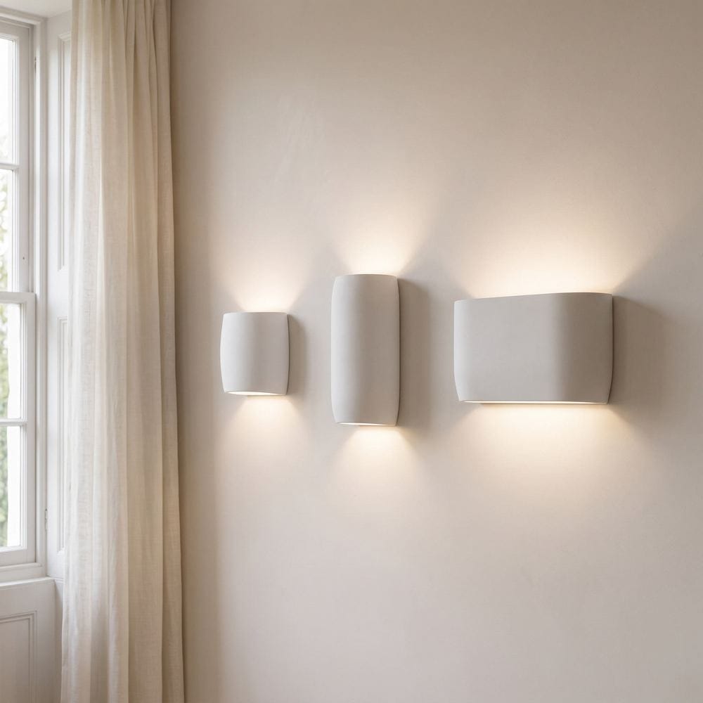 Interior Wall Light / Sconce Lago White Plaster Up/Down Wall Light