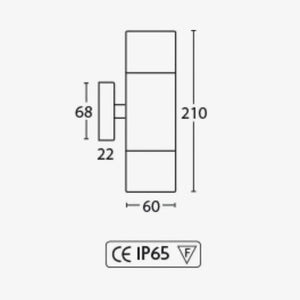 Exterior Wall Light Lennox Up/Down Wall Light - Fixed