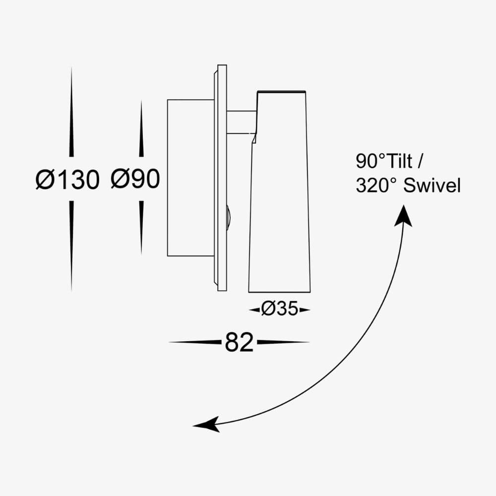 Interior Wall Light / Sconce Lesen White Single Adjustable Wall Light with Back Light