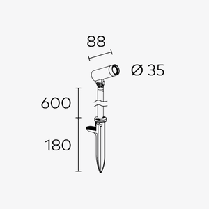 Exterior Spike Light Locus Mini Rod Spike Spotlight - 24V