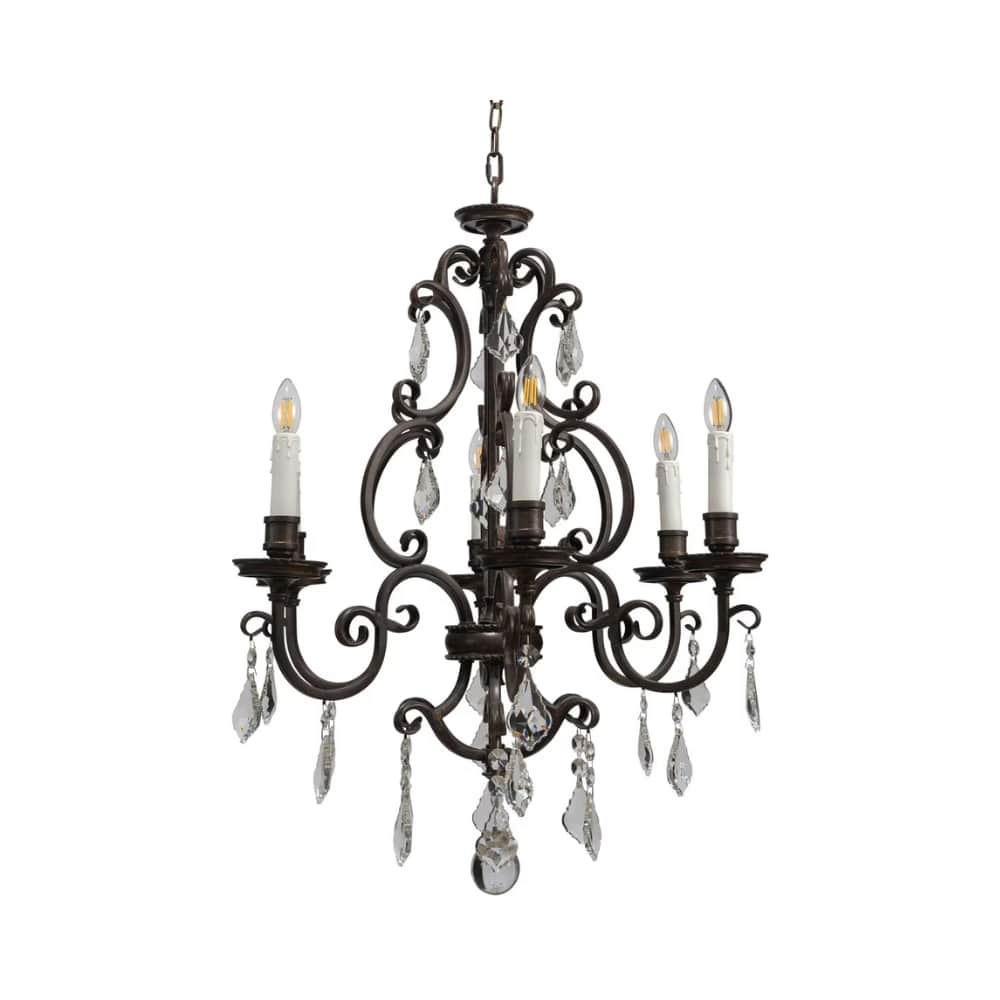 Chandelier Louis 15th Chandelier with White Candle Covers