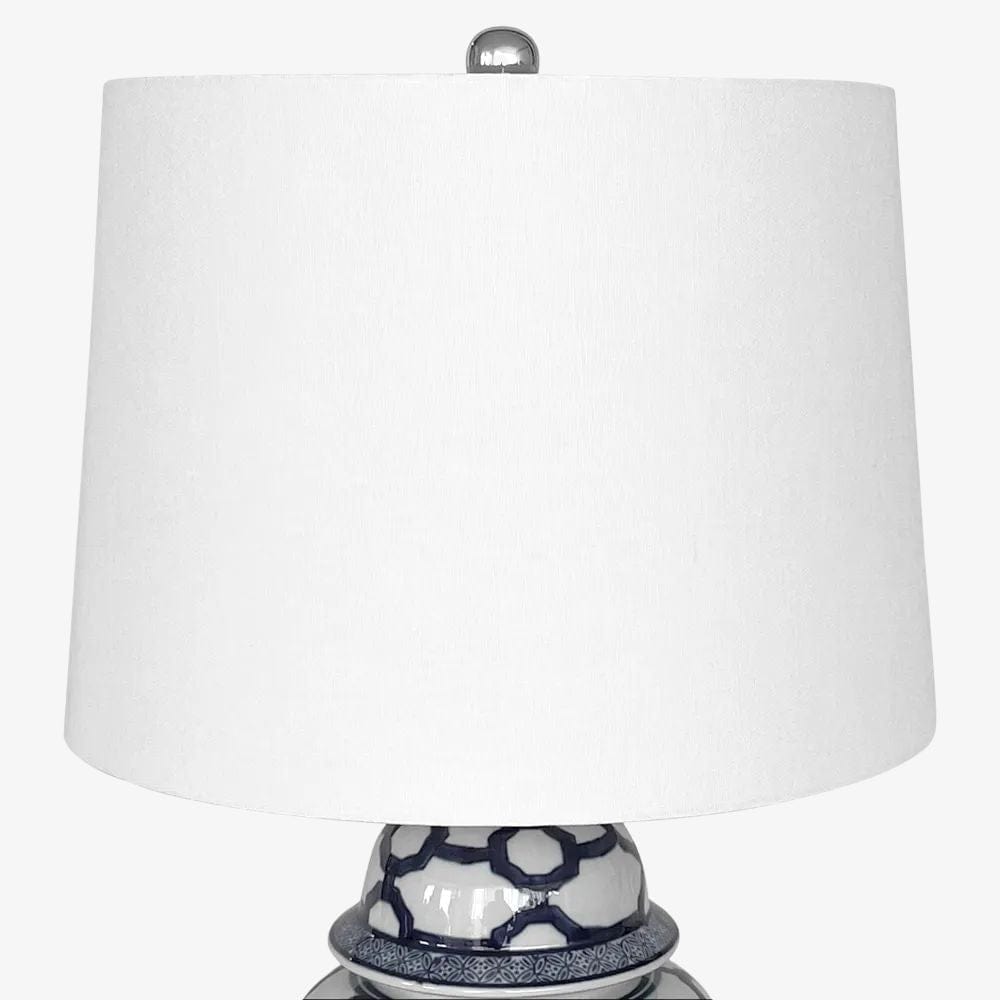 Table Lamps Lucca Blue & White Jar Shaped Lamp & Shade