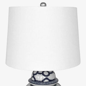 Table Lamps Lucca Blue & White Jar Shaped Lamp & Shade