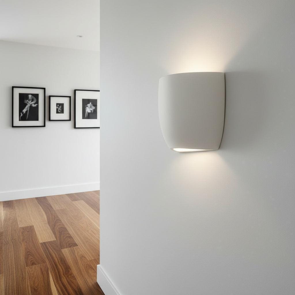 Interior Wall Light / Sconce Lucca White Plaster Up/Down Wall Light