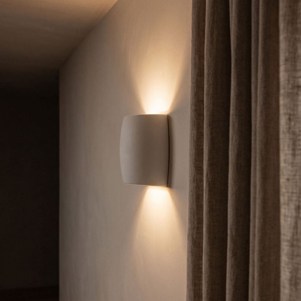 Interior Wall Light / Sconce Lucca White Plaster Up/Down Wall Light