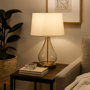 Table Lamps Lustre Teardrop Stone Effect Glass Teardrop Table Lamp