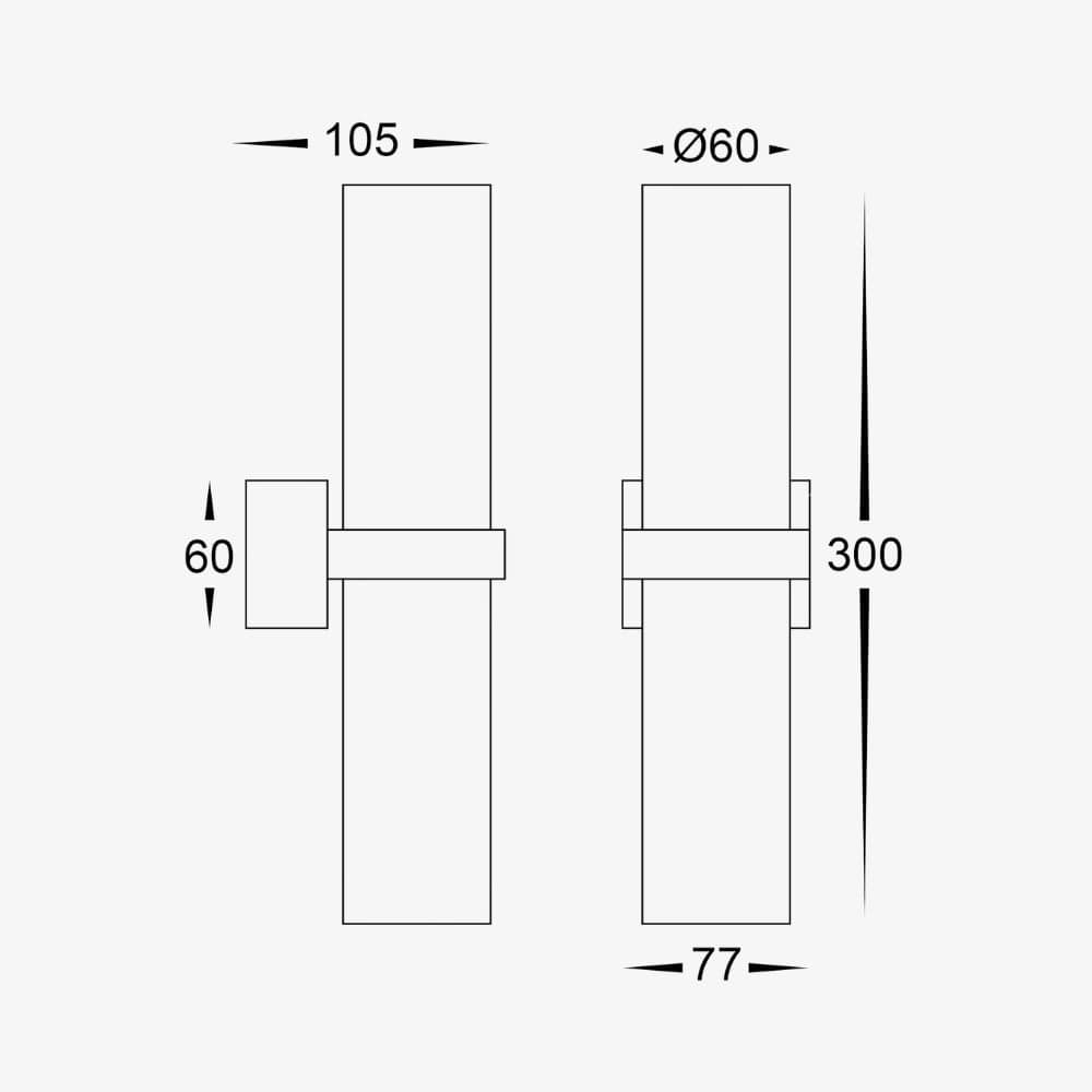 Exterior Wall Light Luz Solid Brass TRI Colour Single Up & Down Wall Pillar Lights