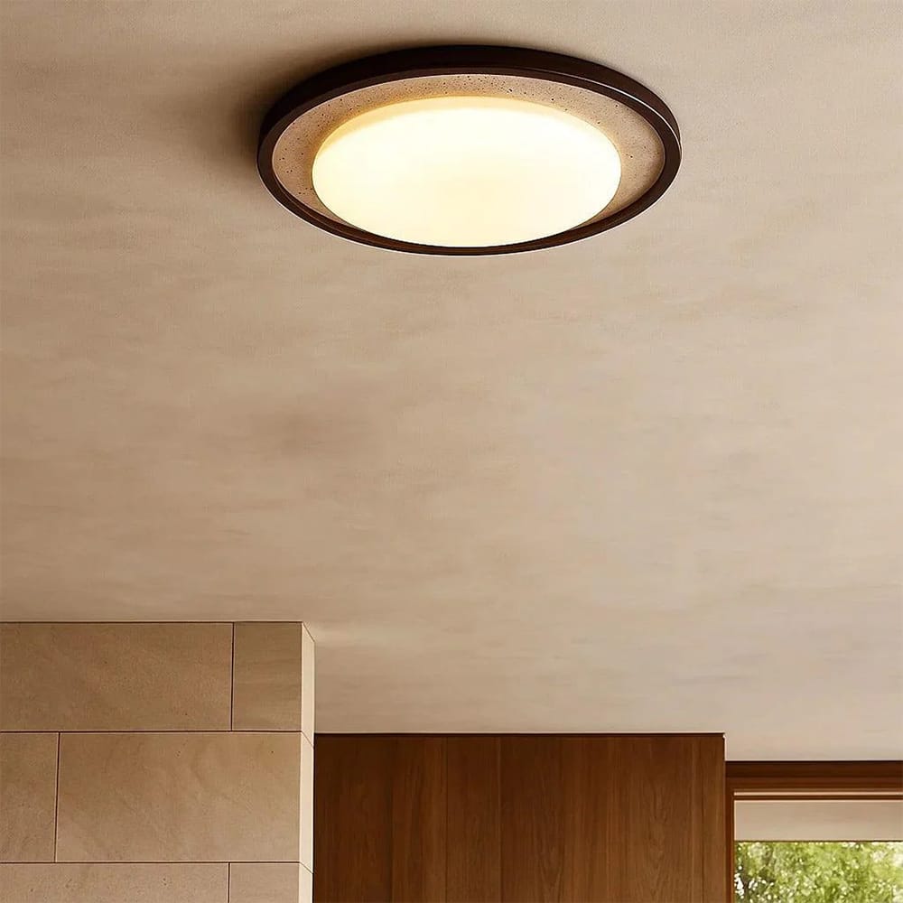 Oysters & Battens Lyra Natural Stone & Wood Oyster Light