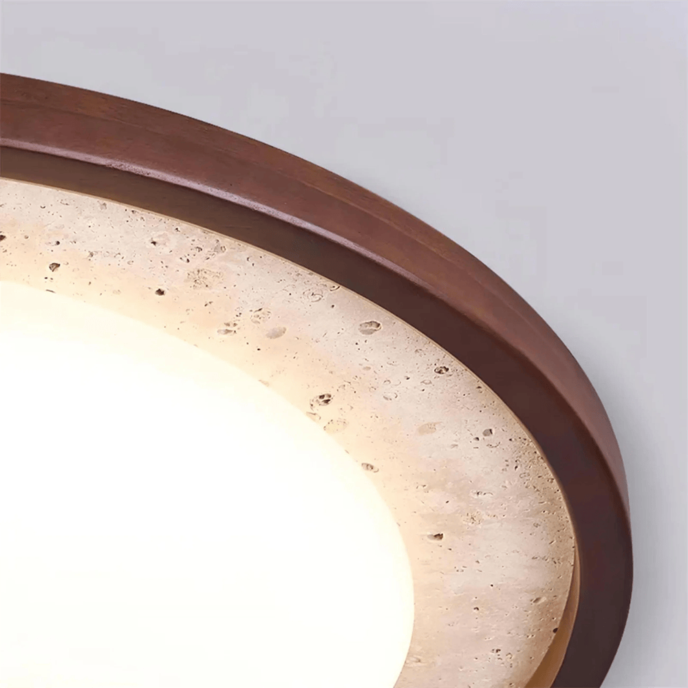 Oysters & Battens Lyra Natural Stone & Wood Oyster Light