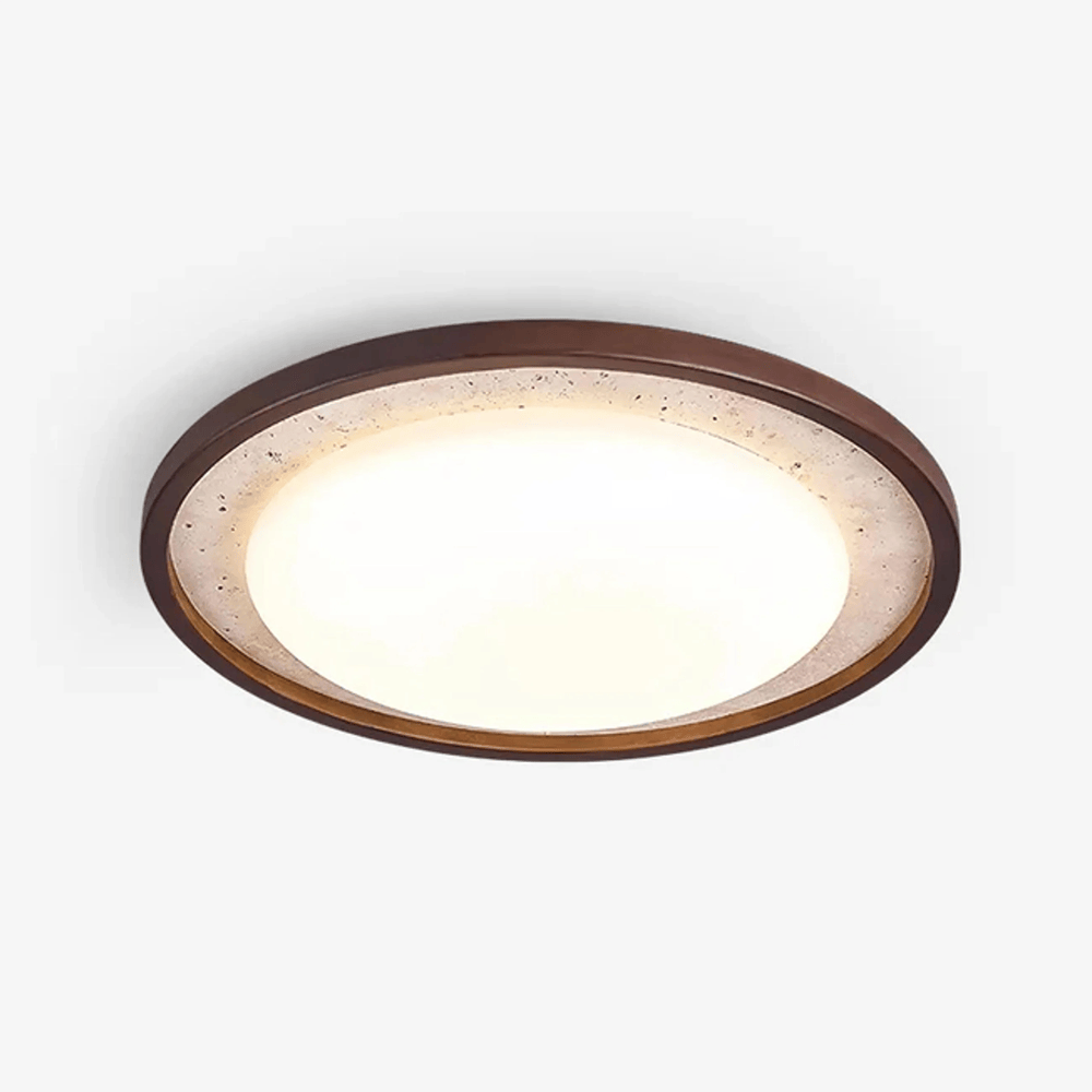 Oysters & Battens Lyra Natural Stone & Wood Oyster Light
