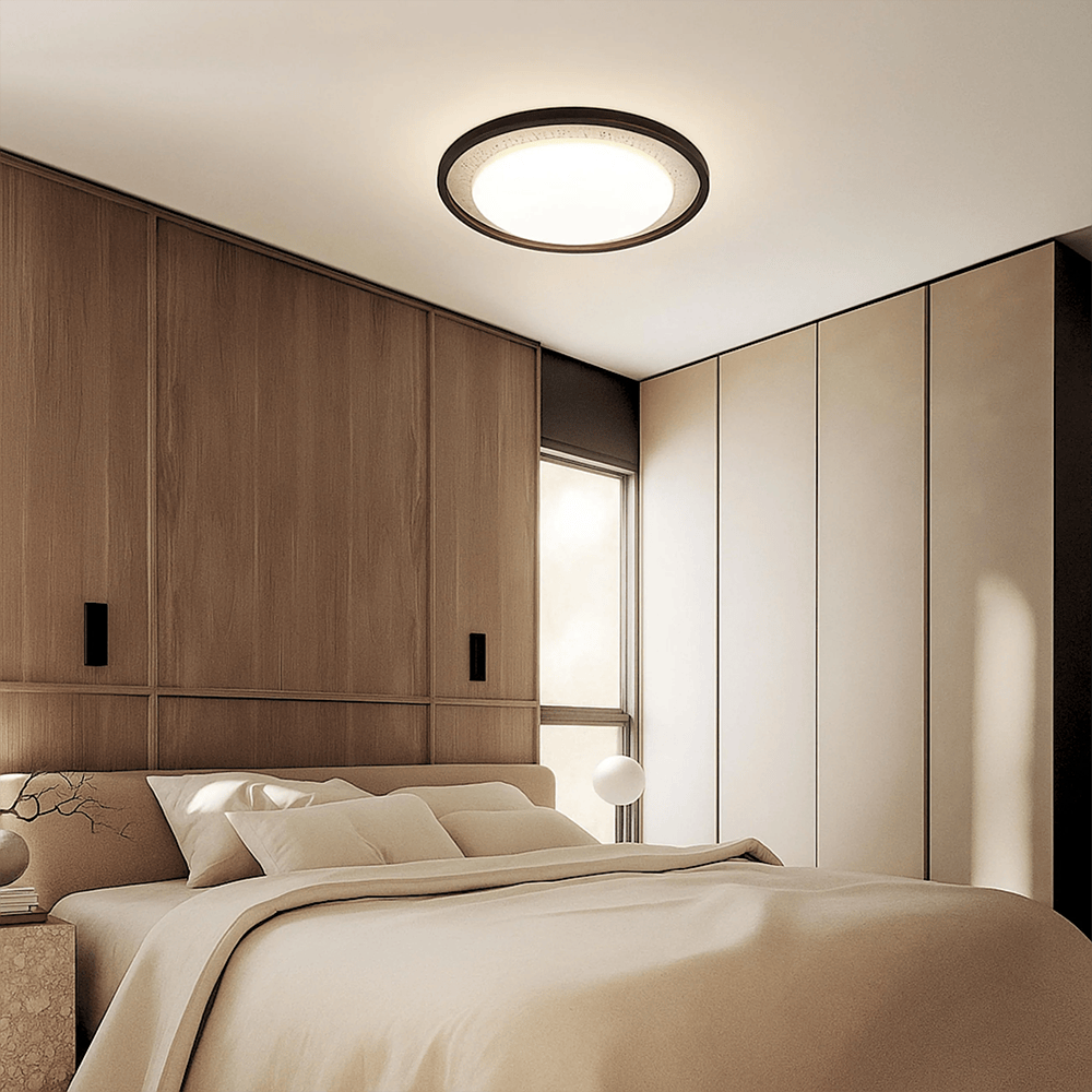 Oysters & Battens Lyra Natural Stone & Wood Oyster Light
