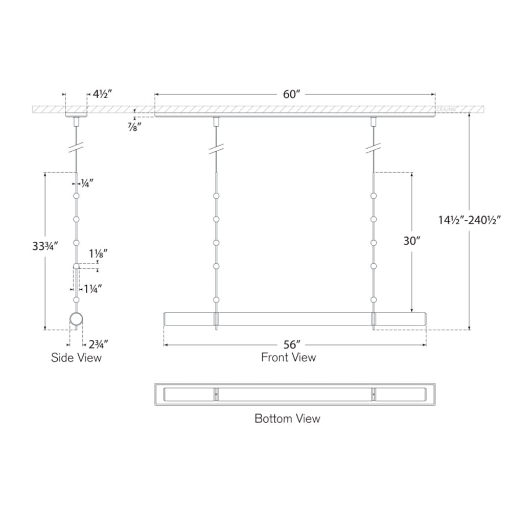 Linear Pendant Marcell 56" Linear Chandelier