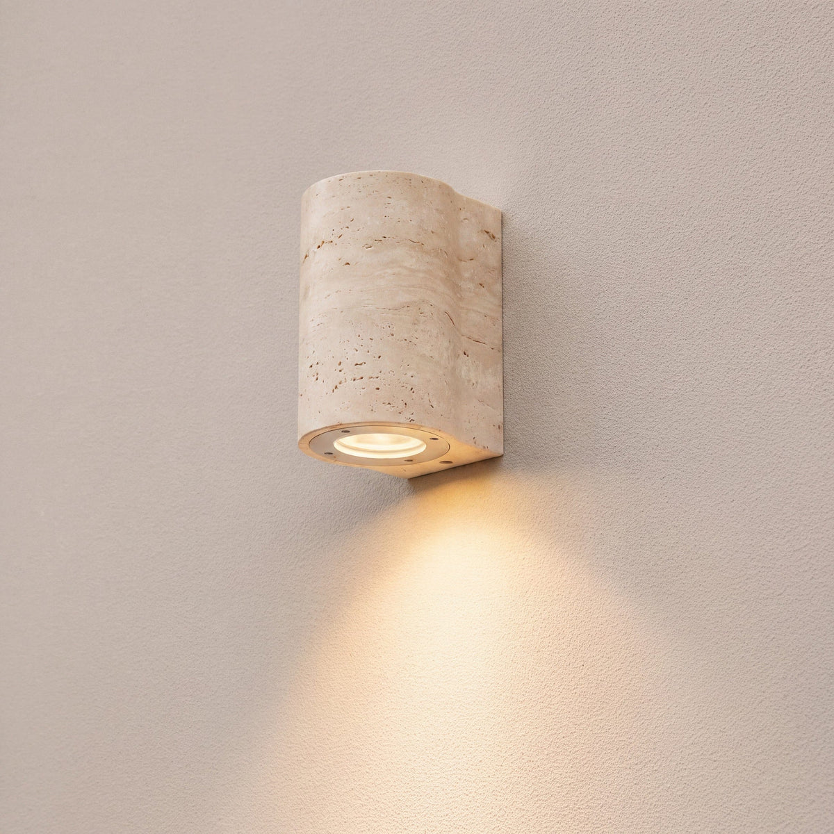 Exterior Wall Light Marmo Travertine Fixed Down Outdoor Wall Light