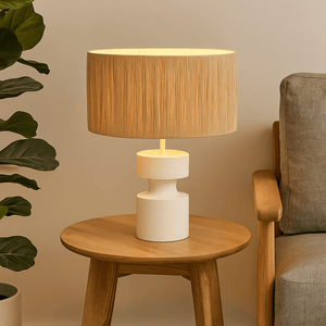 Table Lamps Marni Lamp Small White with Raffia Shade