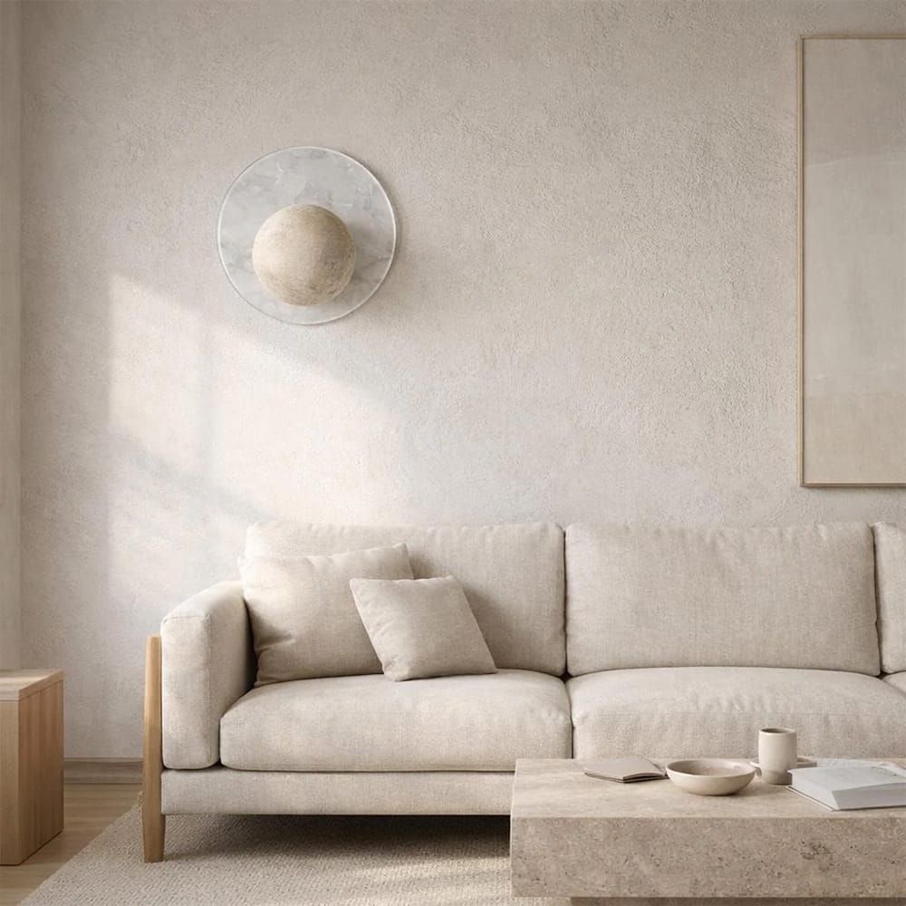 Interior Wall Light / Sconce Maru Travertine Stone Wall Sconce