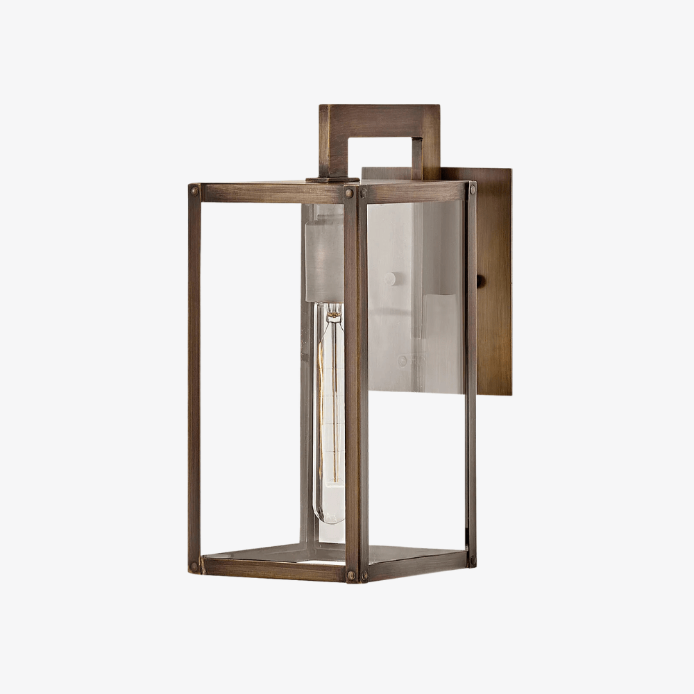 Exterior Wall Light / Wall Mount Lantern / Max Small Outdoor Wall Lantern in Burnished Bronze