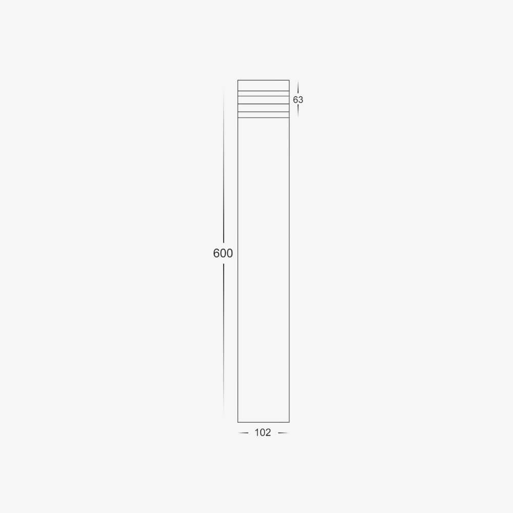 Bollards MAXI 600 Bollard - Louvred LED