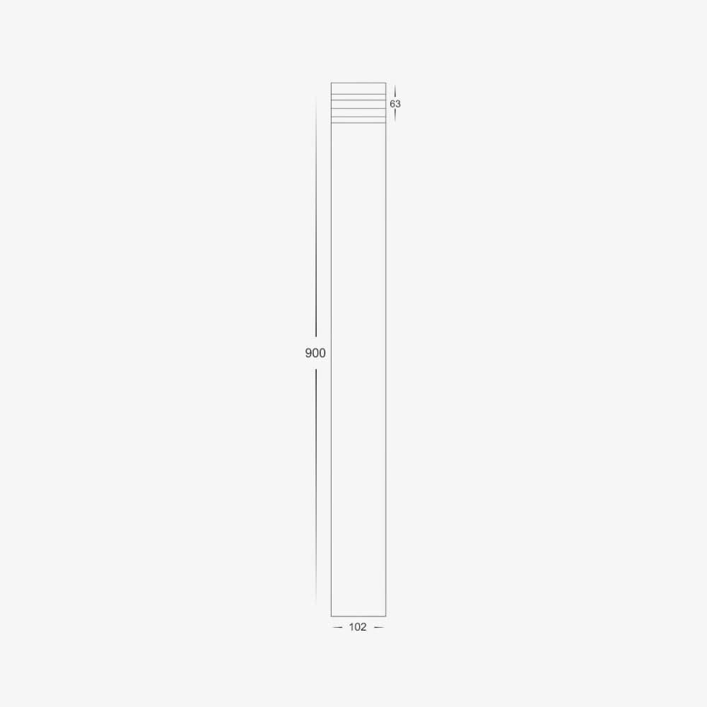 Bollards MAXI 900 Bollard - Louvred LED