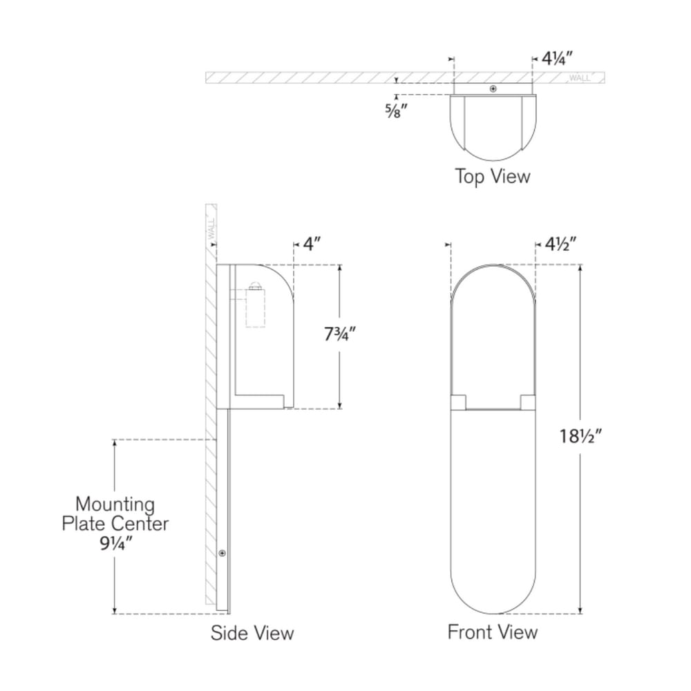 Interior Wall Light / Sconce Melange Medium Elongated Pill Sconce